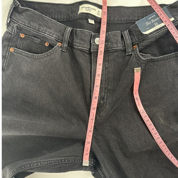 Abercrombie & Fitch Women's Black Curve Love Mid Rise Bootcut Jeans Size 31 - Picture 10 of 12